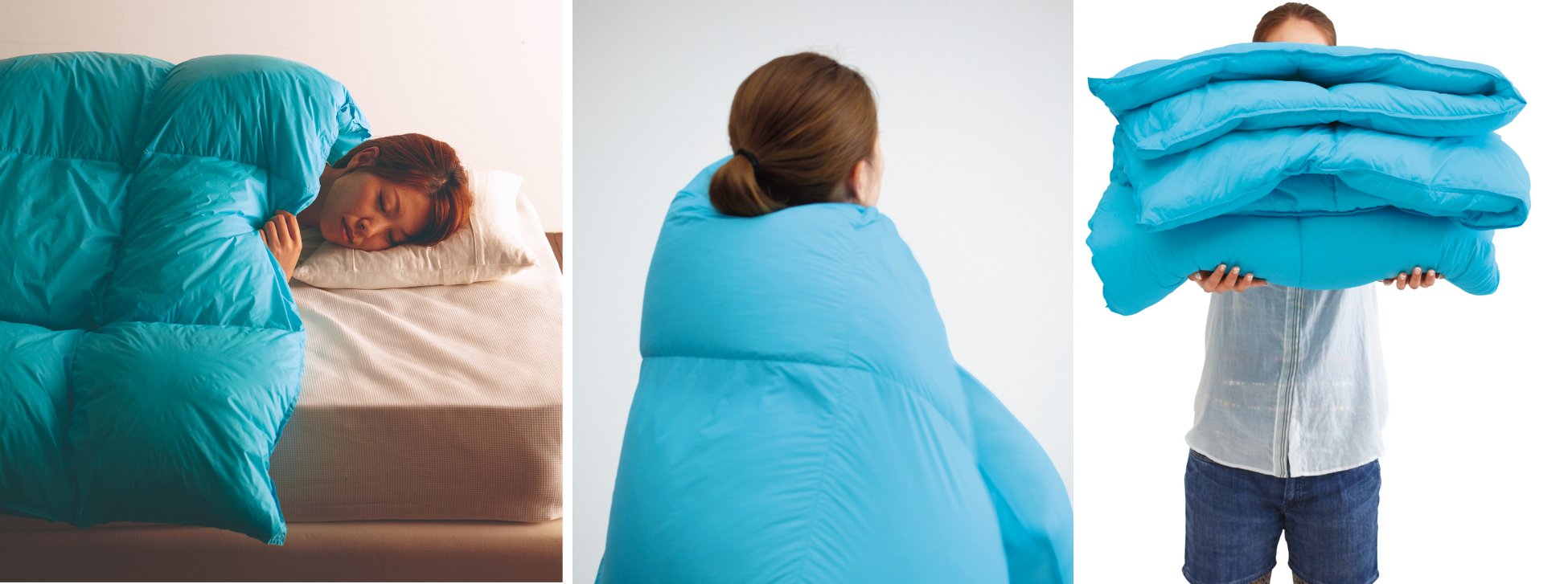 Amazon｜トクダ ホワイトダウン ウルトラライト羽毛布団 ブルー 12233